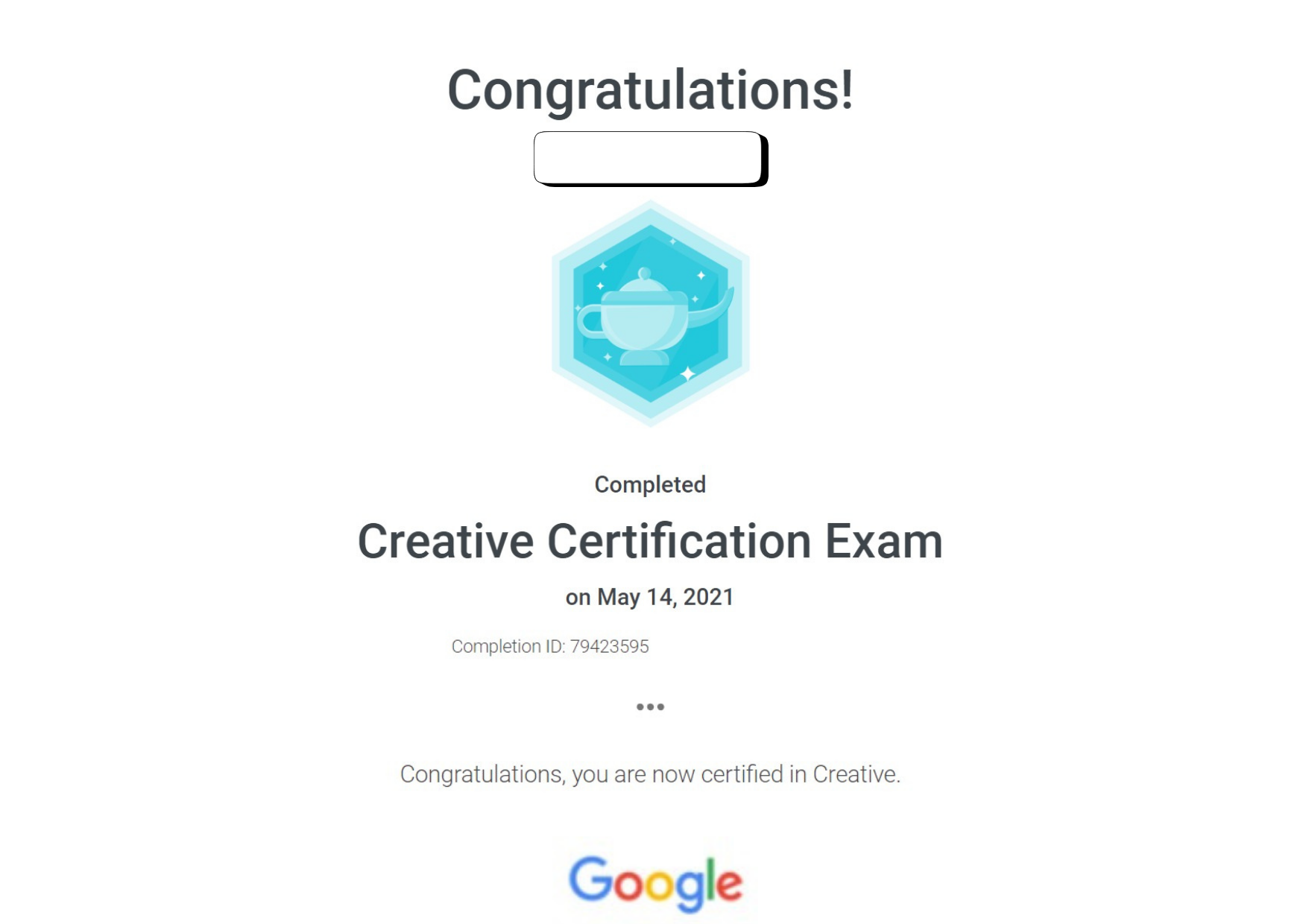 Creative Certification Exam