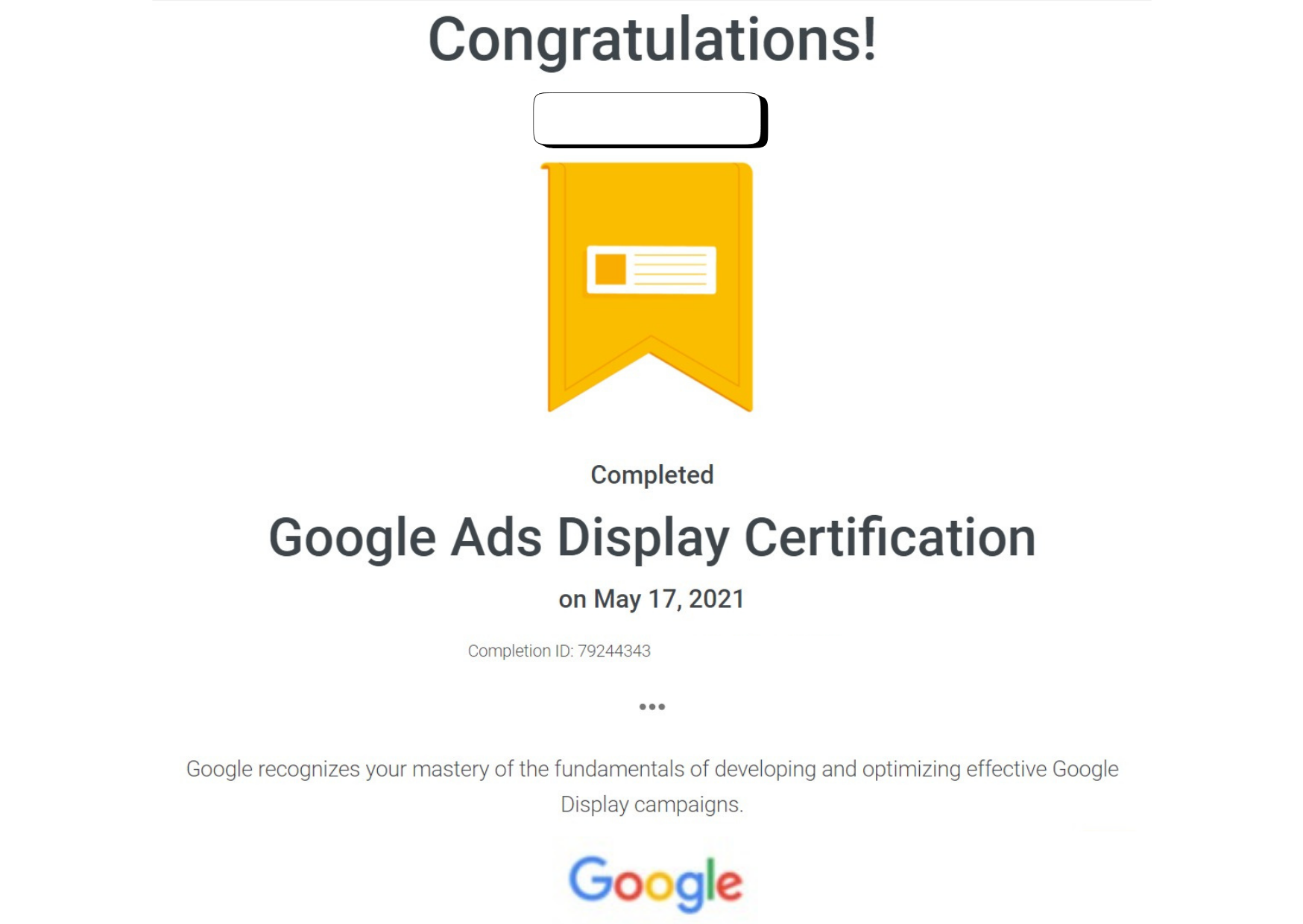 Google Ads Display Certification