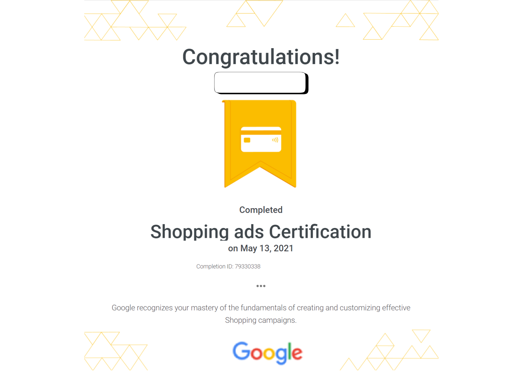 Shopping Ads Certification
